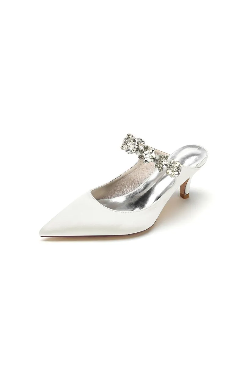 Beading Pointed Toe Rhinestone High Heels