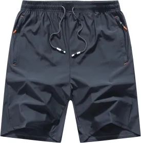 Boys Lightweight Athletic Running Shorts Quick Dry Workout Shorts for Gym Shorts Hiking with Zipper Pockets
