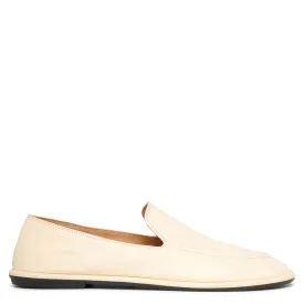 Canal bone white leather loafers