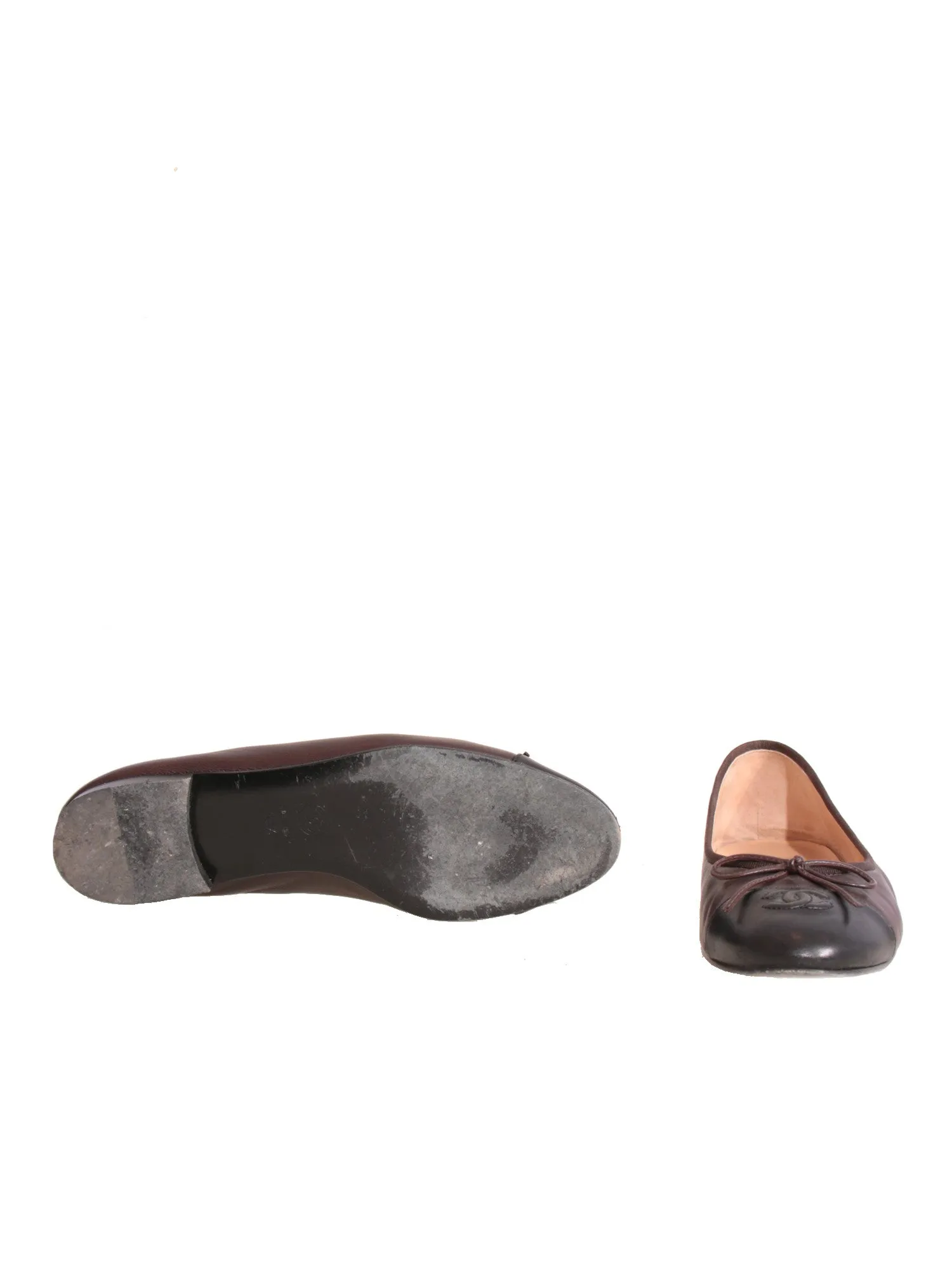 Leather Cap-Toe Ballet Flats