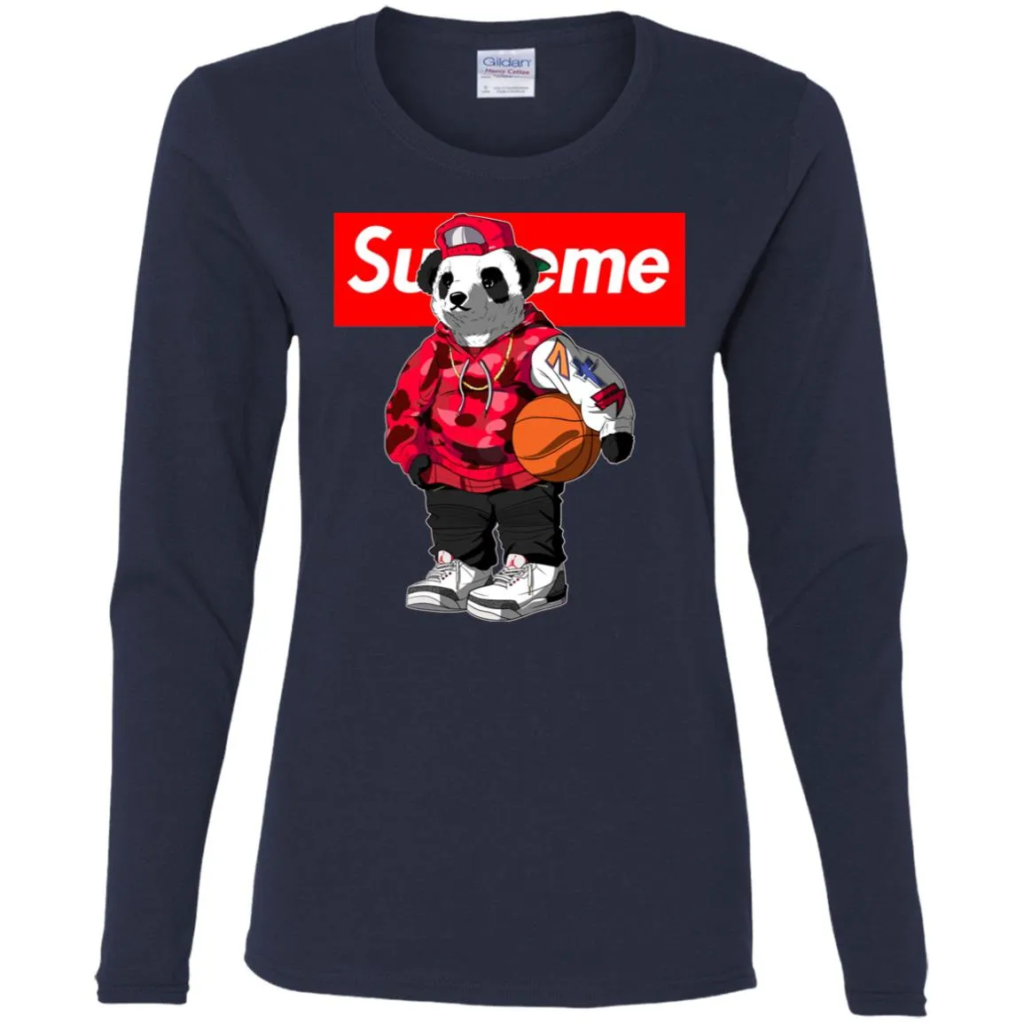 Supreme Bear Basketball T-shirt Women Long Sleeve Shirt