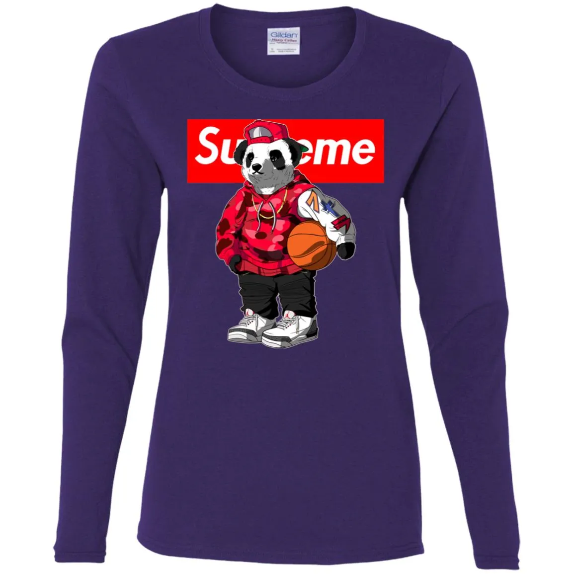 Supreme Bear Basketball T-shirt Women Long Sleeve Shirt
