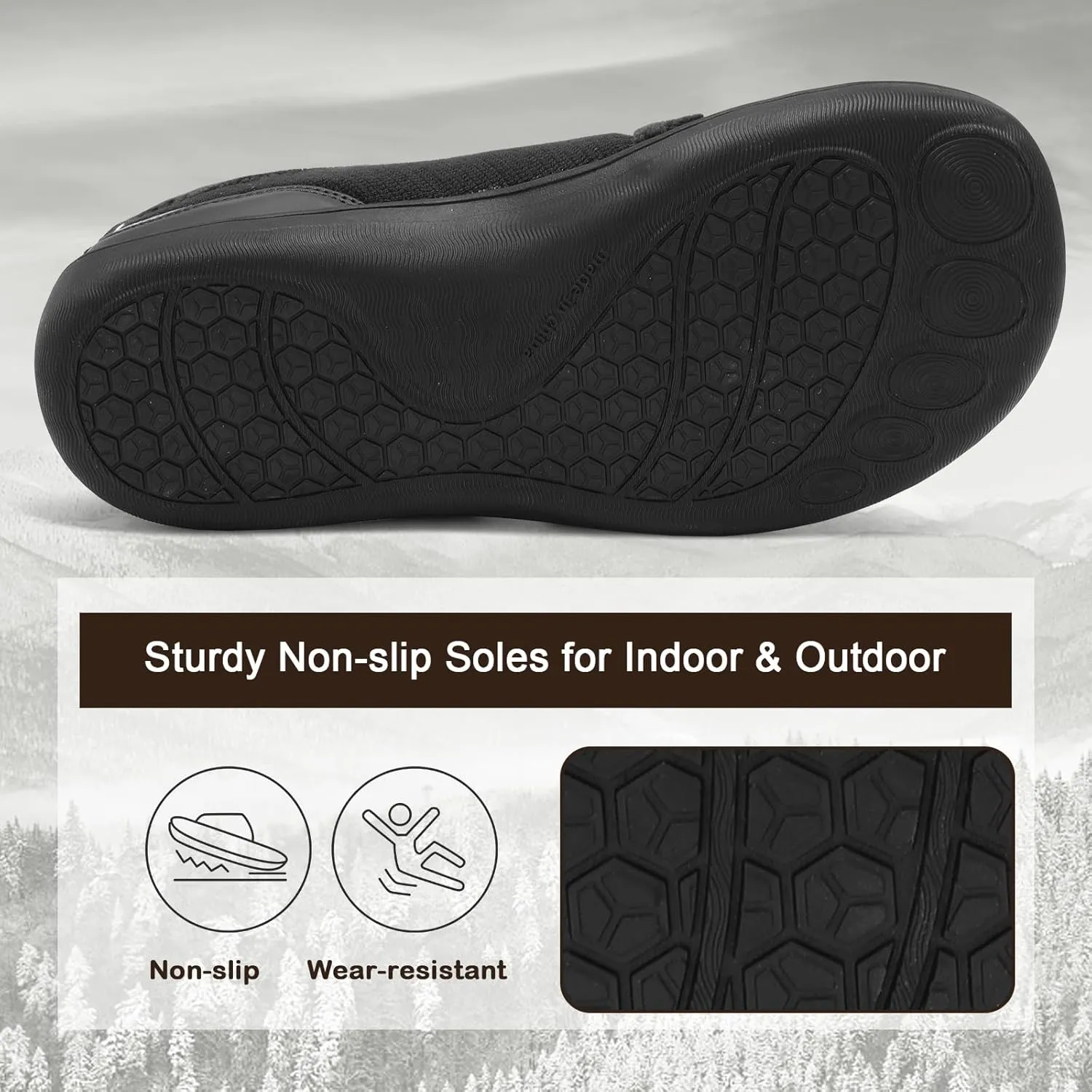 XIHALOOK Slippers for Women Diabetic Shoes Wide House Shoes Adjustable for Edema Plantar Fasciitis
